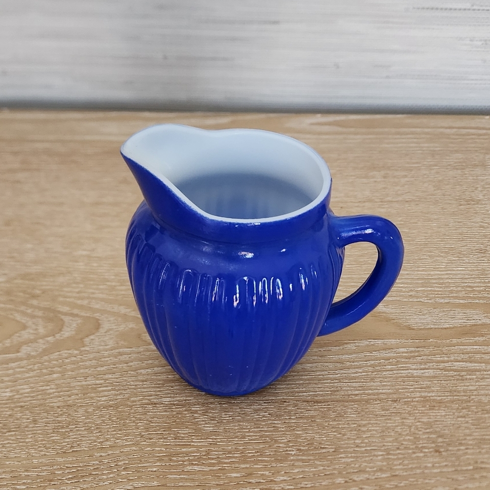 3 FOR $20! Vintage Cobalt Blue Milk Glass Creamer, Pitcher